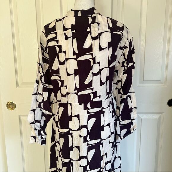 Marimekko Konkelo Malla Long Sleeve Woven Dress in Burgundy Size 36 (Small) NEW - Picture 6 of 8